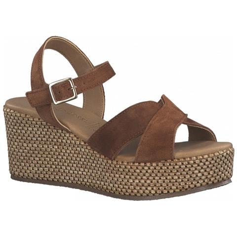 Cognac Casual Open Sandals Sandali Pelle Scarpe Donna Marrone Eu 39, 2-28352-28 305 - Foto 2