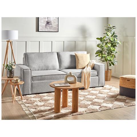 Divano Letto Vuokatti Tessuto Grigio Chiaro 3 Posti - Foto 1