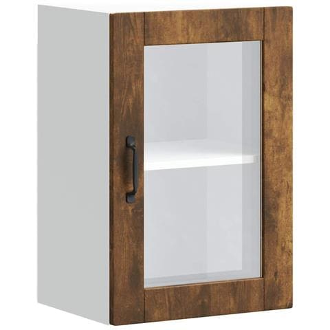 Pensile Da Cucina Con Porta In Vetro Porto Rovere Fumo - Foto 2