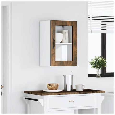 Pensile Da Cucina Con Porta In Vetro Porto Rovere Fumo - Foto 3