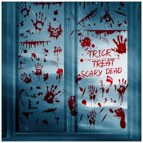 Adesivi Spaventosi Per Finestre Halloween - 9 Fogli Di Decorazione Relativi Alla Festa! - Foto 1