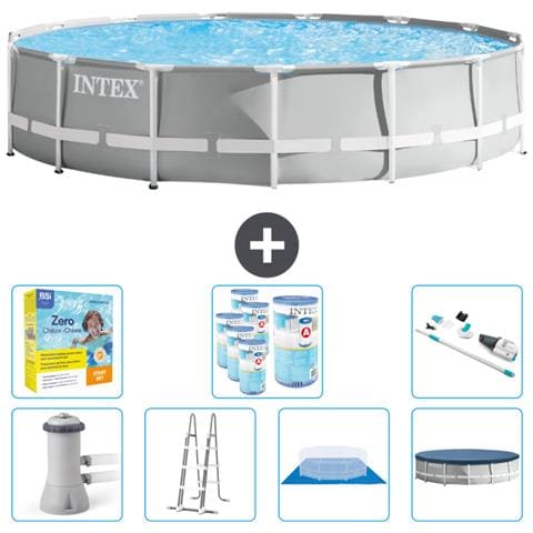 Piscina Fuori Terra - In Giro - 457x457x107 Cm - Grigio - Include Accessori Coordinati Cb51 - Foto 1