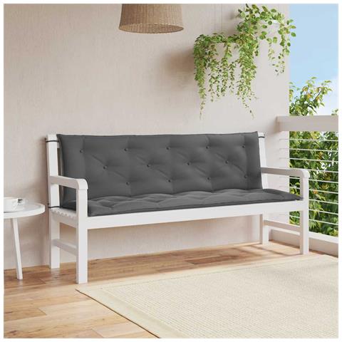 Cuscini Panca Giardino 2pz Antracite 150x50x7cm Tessuto Oxford - Foto 8