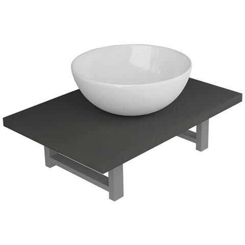 Set Mobili Da Bagno 2 Pz Ceramica Grigio - Foto 1