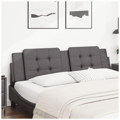 Cuscino Testiera Grigio 180 cm in Similpelle - Foto 2