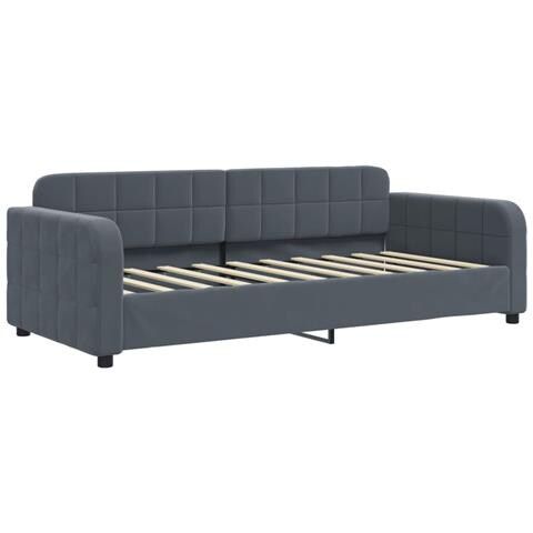 Letto da Giorno Grigio Scuro 90x190 cm in Velluto - Foto 1
