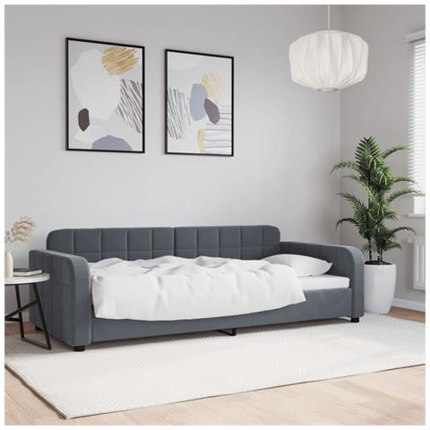 Letto da Giorno Grigio Scuro 90x190 cm in Velluto - Foto 2