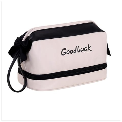 Elegante Beauty Case A Doppio Strato In Pu - Pronto Per Il Viaggio White - Foto 1
