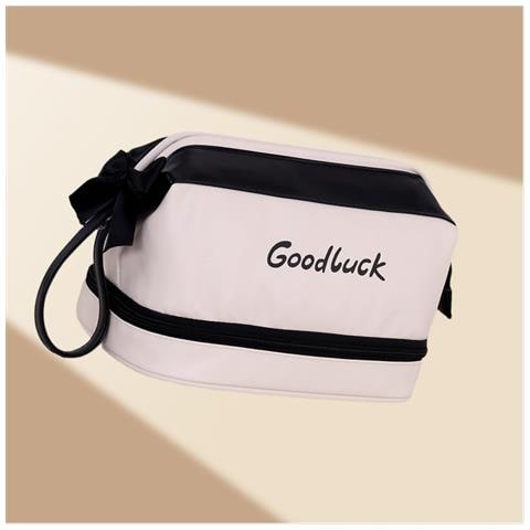 Elegante Beauty Case A Doppio Strato In Pu - Pronto Per Il Viaggio White - Foto 2