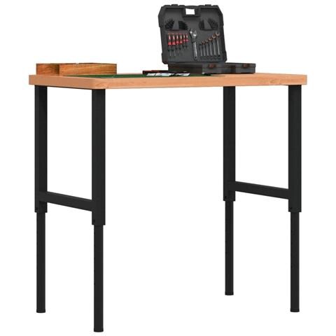 Banco Lavoro 100x60x(73-99,5) cm Legno di Faggio Rettangolare - Foto 2