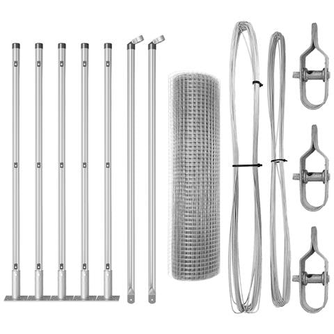 Recinzione in Filo Saldato con 7 Posti Flangiati 0.6x10 m Acciaio Zincato - Foto 1