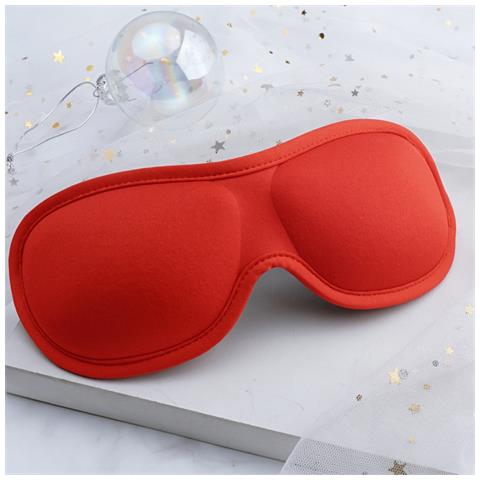 Mascherina Per Occhi 3d In Seta Di Latte - Comfort E Oscuramento Totale Red - Foto 4