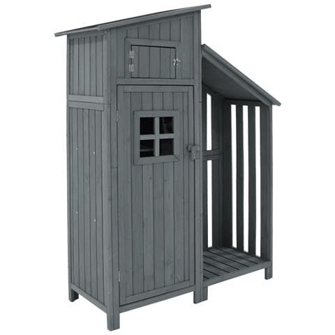 Armadio Da Giardino Casetta Da Giardino Armadio Da Giardino, Lxpxa:124x46x174cm, Adatto Anche Per Piccoli Giardini, Grigio, (capanna Di Legno, 1 Pz., Casetta Da Giardino) - Foto 2