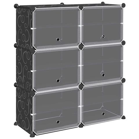 Organizzatore Portaoggetti con 6 Cubi e Ante Trasparenti in PP - Foto 1