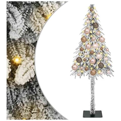 Albero di Natale con luci a strisce a LED Bianco 120 cm PE - Foto 1