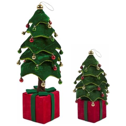 Albero Di Natale Pieghevole 60 Cm In Velluto Decoro Addobbo Vetrine Casa Negozi - Foto 1