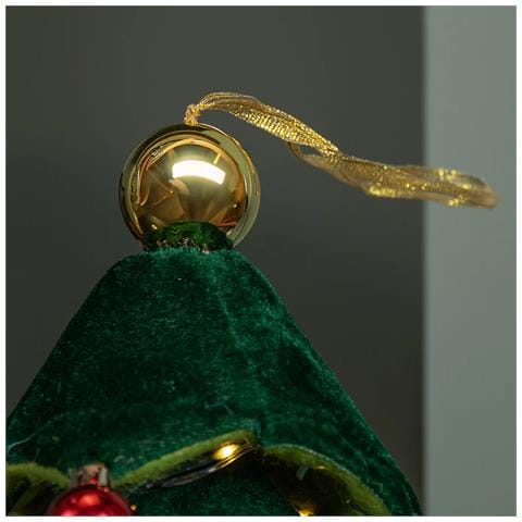 Albero Di Natale Pieghevole 60 Cm In Velluto Decoro Addobbo Vetrine Casa Negozi - Foto 5