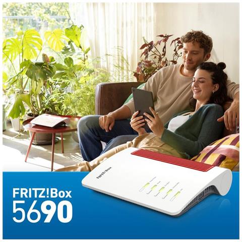 Box 5690 router wireless 2.5 Gigabit Ethernet Dual-band (2.4 GHz / 5 GHz) Rosso, Bianco - Foto 5