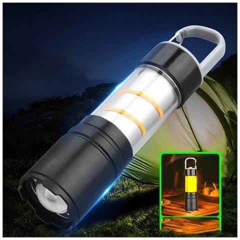 Mini Torcia Led Portatile - Zoomabile, Ricaricabile, Perfetta Per Campeggio Ed Emergenze - Foto 2