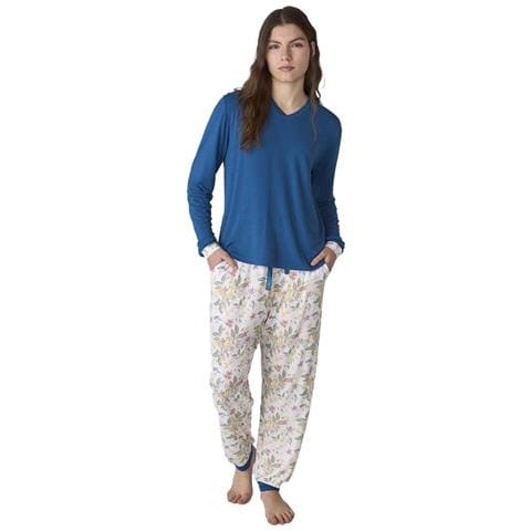 Jjbfp0400 Pigiama Da Donna In Cotone A Maniche Lunghe - Foto 1