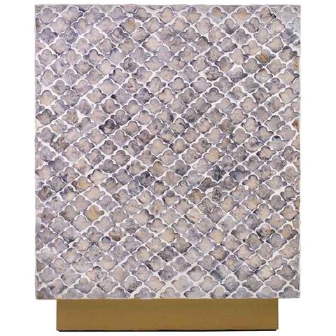 Sgabello In Legno E Capiz Grigio 35x35x45h Cm - Foto 2