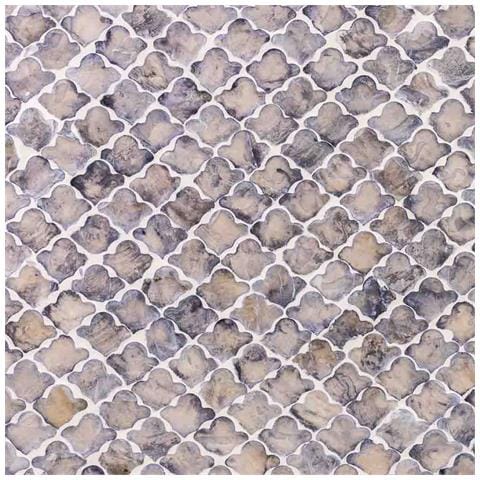 Sgabello In Legno E Capiz Grigio 35x35x45h Cm - Foto 7