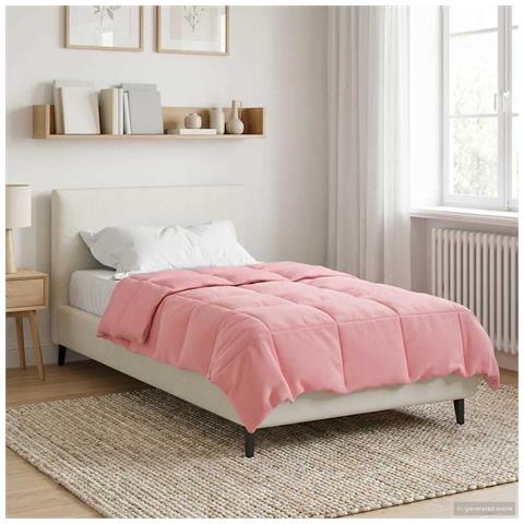 Duvet Invernale Trapuntato Rosa 140 x 200 cm Microfibra - Foto 2