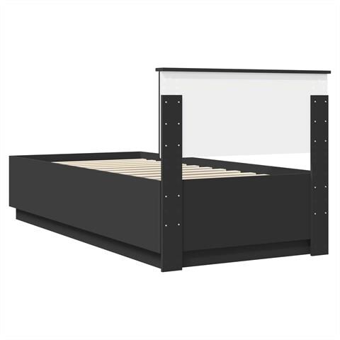 Struttura del letto Nero 100 x 200 cm Legno multistrato - Foto 9