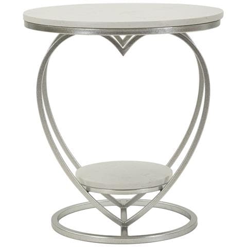 Tavolino Cuore 1-argento-metallo-40x40x45,5 Cm - Foto 1