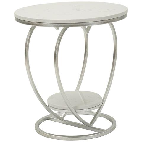 Tavolino Cuore 1-argento-metallo-40x40x45,5 Cm - Foto 2