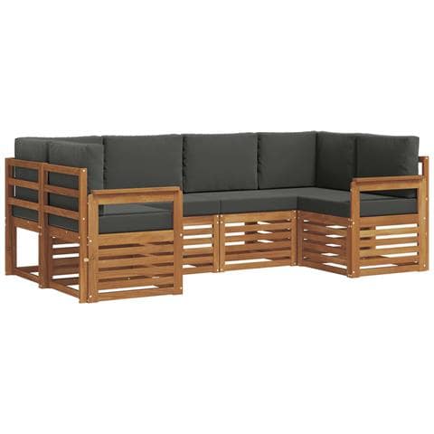 Set divani 20 pcs Naturale e Antracite Legno di Acacia Massello - Foto 1