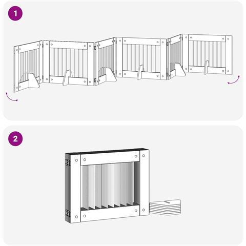 Cancello per cani con supporti 6 pcs Rovere Fumo 80 x 60 cm - Foto 9