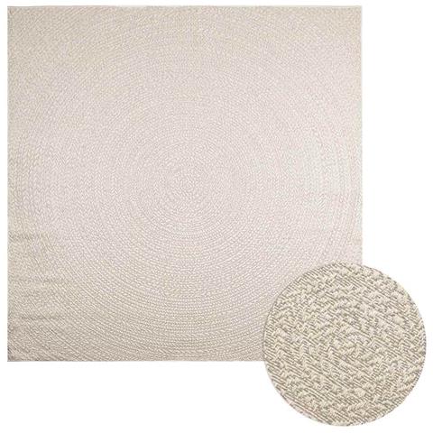 Tappeto ZIZUR Crema 240x240 cm Aspetto Iuta Interni ed Esterni - Foto 1