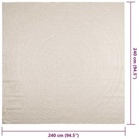 Tappeto ZIZUR Crema 240x240 cm Aspetto Iuta Interni ed Esterni - Foto 9