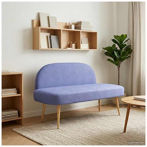 Panchina imbottita con schienale Blu Jeans 110 x 60 x 76 cm - Foto 2