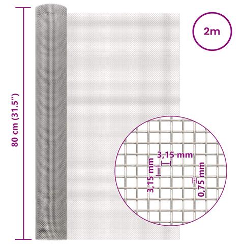 Rete per schermatura 80 x 200 cm 6 Mesh Argento - Foto 6