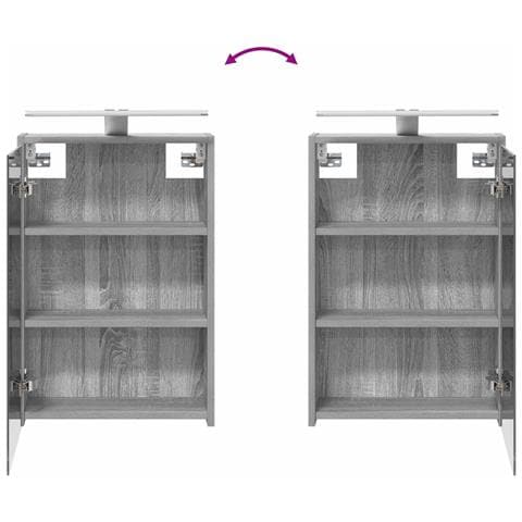 Set di mobili per il bagno 4 pcs Sonoma grigio - Foto 9