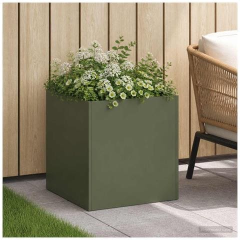 Vaso da giardino Verde Oliva 35 x 35 x 35 cm - Foto 2