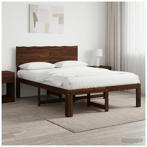 Letto matrimoniale con testiera ROSTOCK Marrone Scuro - Foto 2