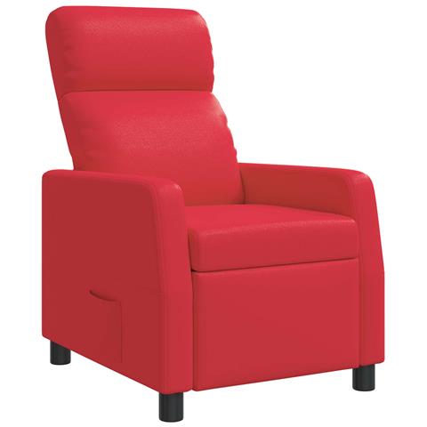 Poltrona reclinabile Rosso Similpelle - Foto 1