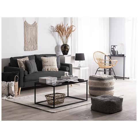 Divano A 2 Posti In Tessuto Nero Kalmar - Foto 16