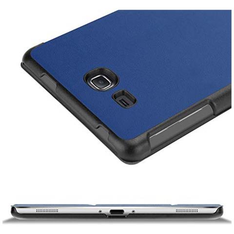 Cadorabo Custodia Per Tablet Compatibile Con Samsung Galaxy Tab A 2016 (7.0"" Zoll) Sm-t280n In Blu Scuro Jersey - Coperchio Protettiva Ultra Sottile Senza Funzione Auto Wake Up E Stand - Foto 2