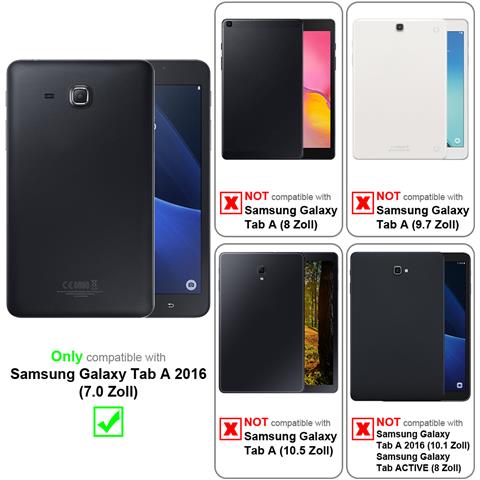 Cadorabo Custodia Per Tablet Compatibile Con Samsung Galaxy Tab A 2016 (7.0"" Zoll) Sm-t280n In Blu Scuro Jersey - Coperchio Protettiva Ultra Sottile Senza Funzione Auto Wake Up E Stand - Foto 11