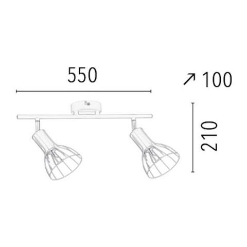 Faretto Megan - Arredo Design Illuminazione - Per Salotto, Soggiorno, Camera, Bagno, Ufficio - Faro - Argento, Bianco In Metallo - 75 X 9 X 14,5 - Foto 3