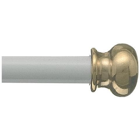 Coppia Bacchette Tendine Bris Bris Acciaio Plastificato Con Testine In Ottone A ""cipolla"" Bianco / oro 80 (+20) Cm 21008 - Foto 1