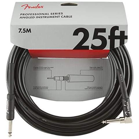 Instrument Cable Professional Series - 25 Ft - Str Ang - Nero - Foto 1