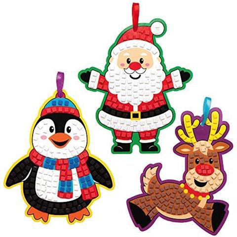 Ax483 Natale Mosaico Albero Kit Di Arredamento - Confezione Da 5 Festivo Ornamenti Per Creative Art And Craft Attivit Per Fare E Decorare. - Foto 2