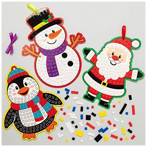 Ax483 Natale Mosaico Albero Kit Di Arredamento - Confezione Da 5 Festivo Ornamenti Per Creative Art And Craft Attivit Per Fare E Decorare. - Foto 1