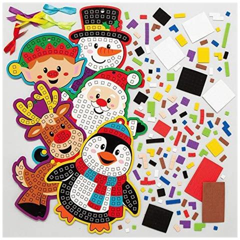 Ax483 Natale Mosaico Albero Kit Di Arredamento - Confezione Da 5 Festivo Ornamenti Per Creative Art And Craft Attivit Per Fare E Decorare. - Foto 4