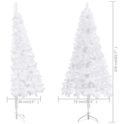 Albero di Natale Artificiale ad Angolo Bianco 210 cm PVC - Foto 2